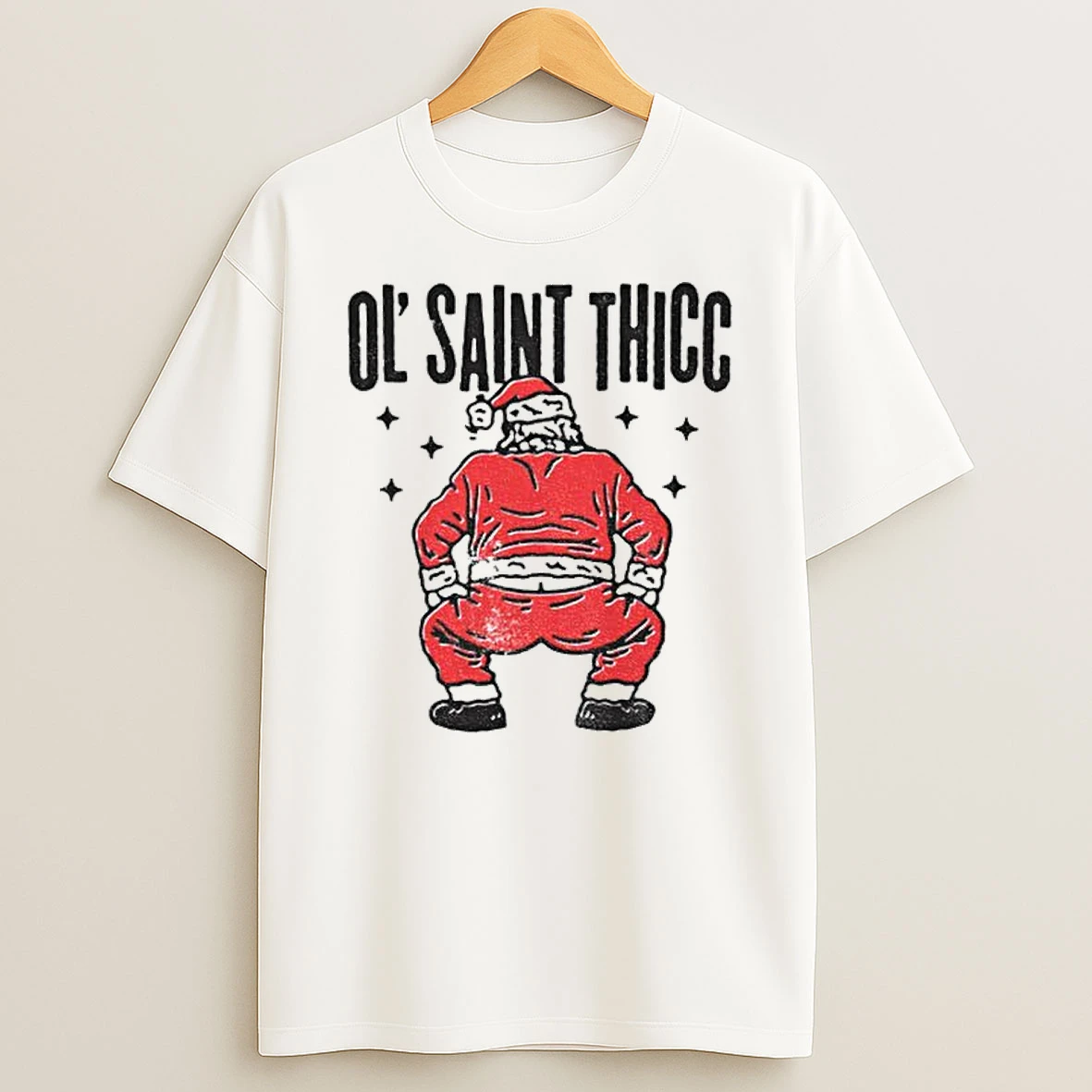 Classic Ol Saint Thicc Christmas Funny Santa T Shirts