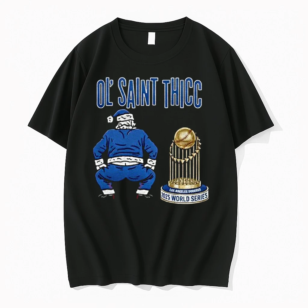 Classic Ol Saint Thicc Santa Los Angeles Dodgers World Series Champions T Shirts