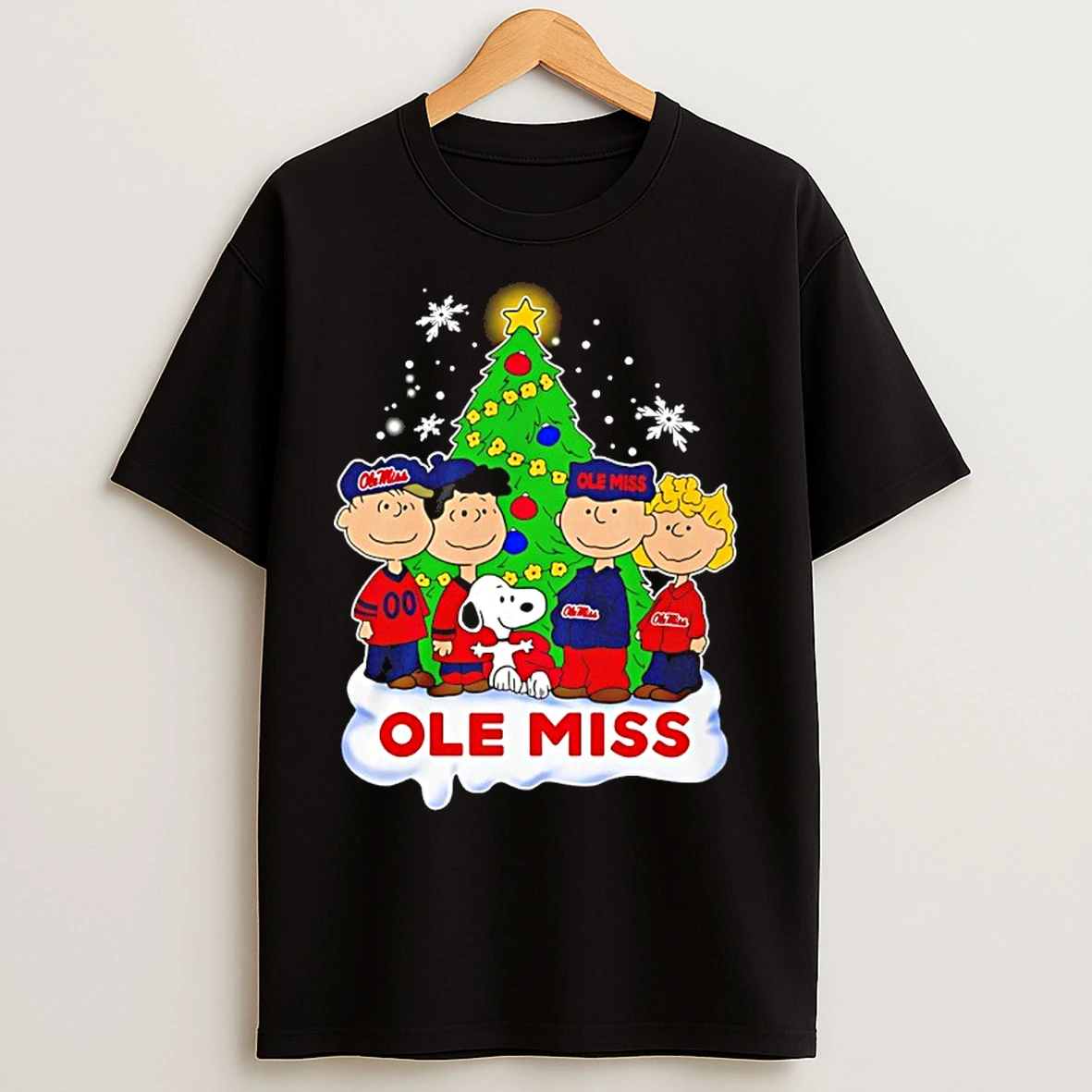 Classic Ole Miss Rebels Snoopy And The Peanuts Christmas 2025 T Shirts