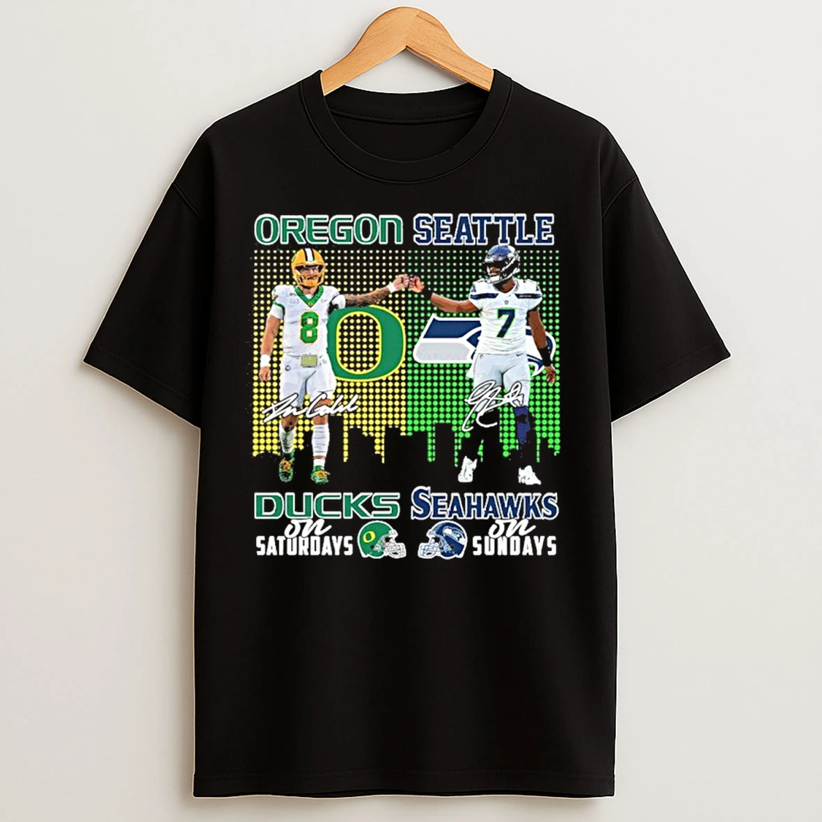 Classic Oregon Ducks And Seattle Seahawks On Saturdays On Sundays T Shirts