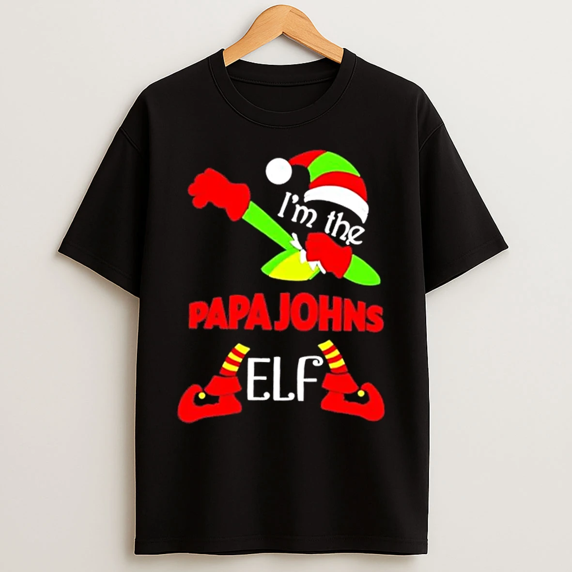 Classic Papa Johns Im The Elf Dabbing Merry Christmas T Shirts