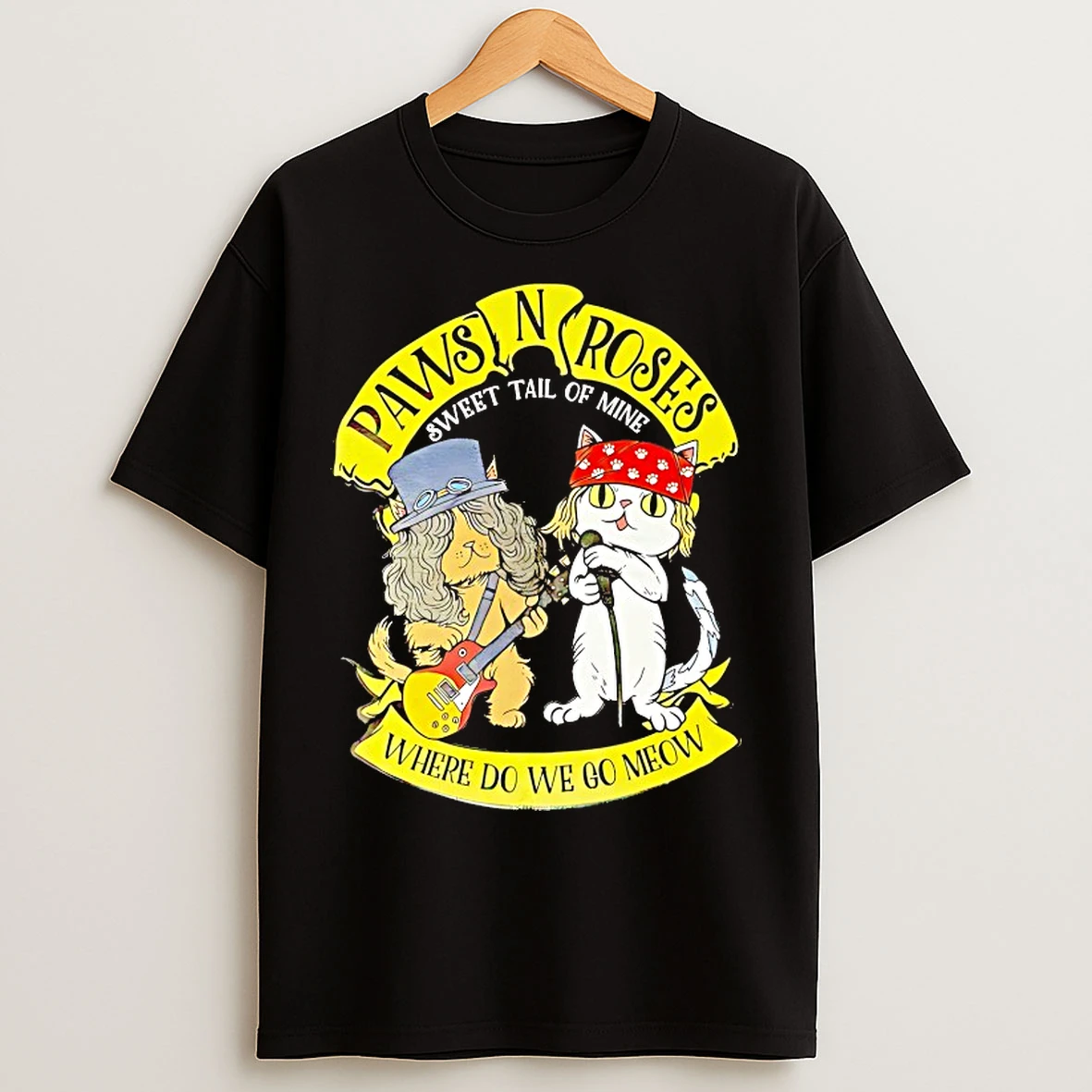 Classic Paws N Roses Sweet Tail Of Mine T Shirts