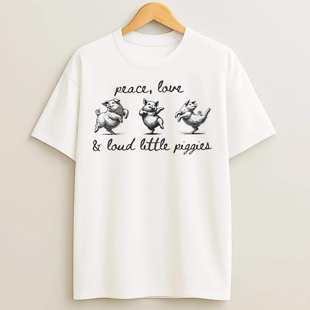 Classic Peace Love And Loud Little Piggies Anti Trump T Shirts