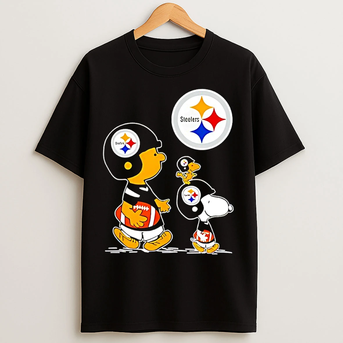 Classic Peanuts Charlie Brown And Snoopy Pittsburgh Steelers T Shirts