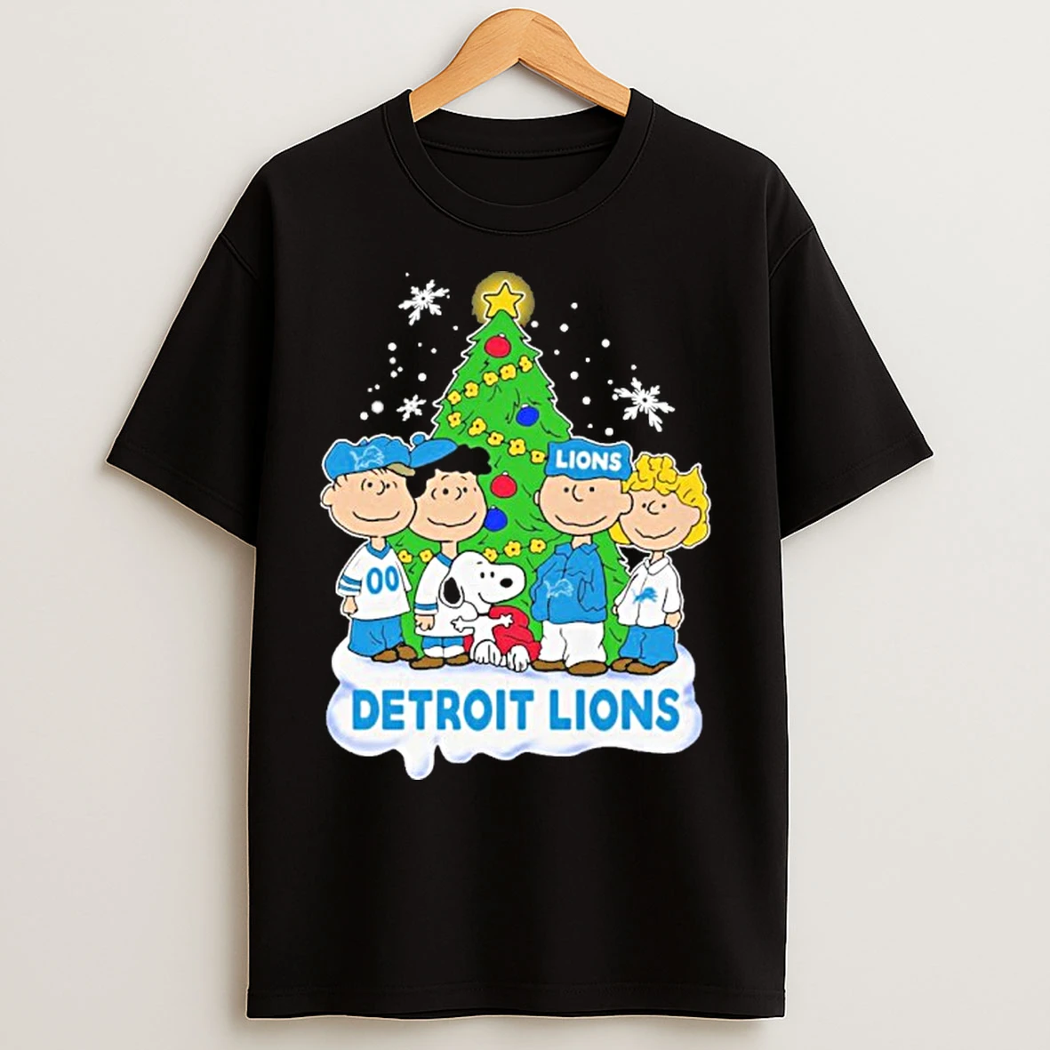 Classic Peanuts Detroit Lions Christmas T Shirts