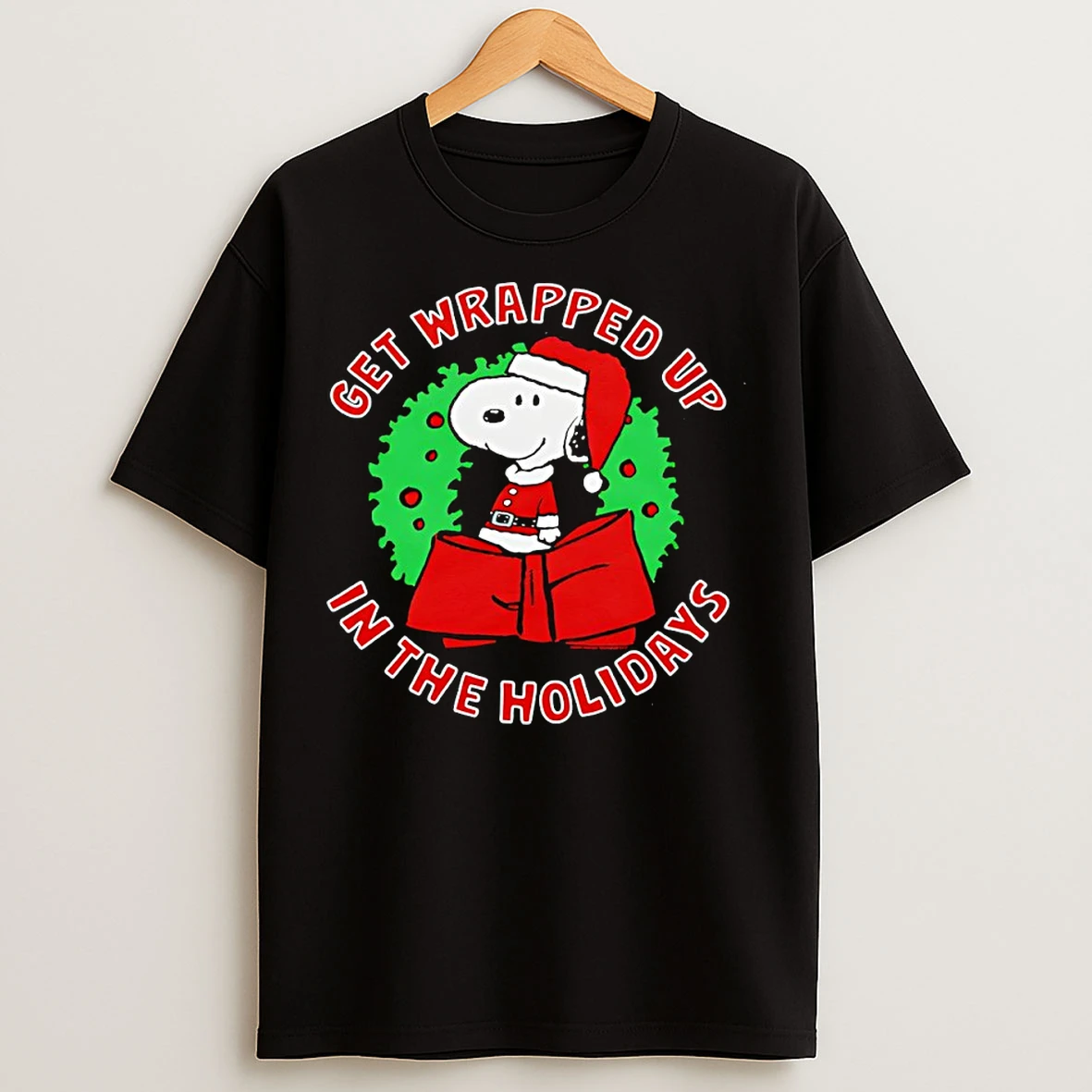 Classic Peanuts Snoopy Get Wrapped Up In The Holidays T Shirts