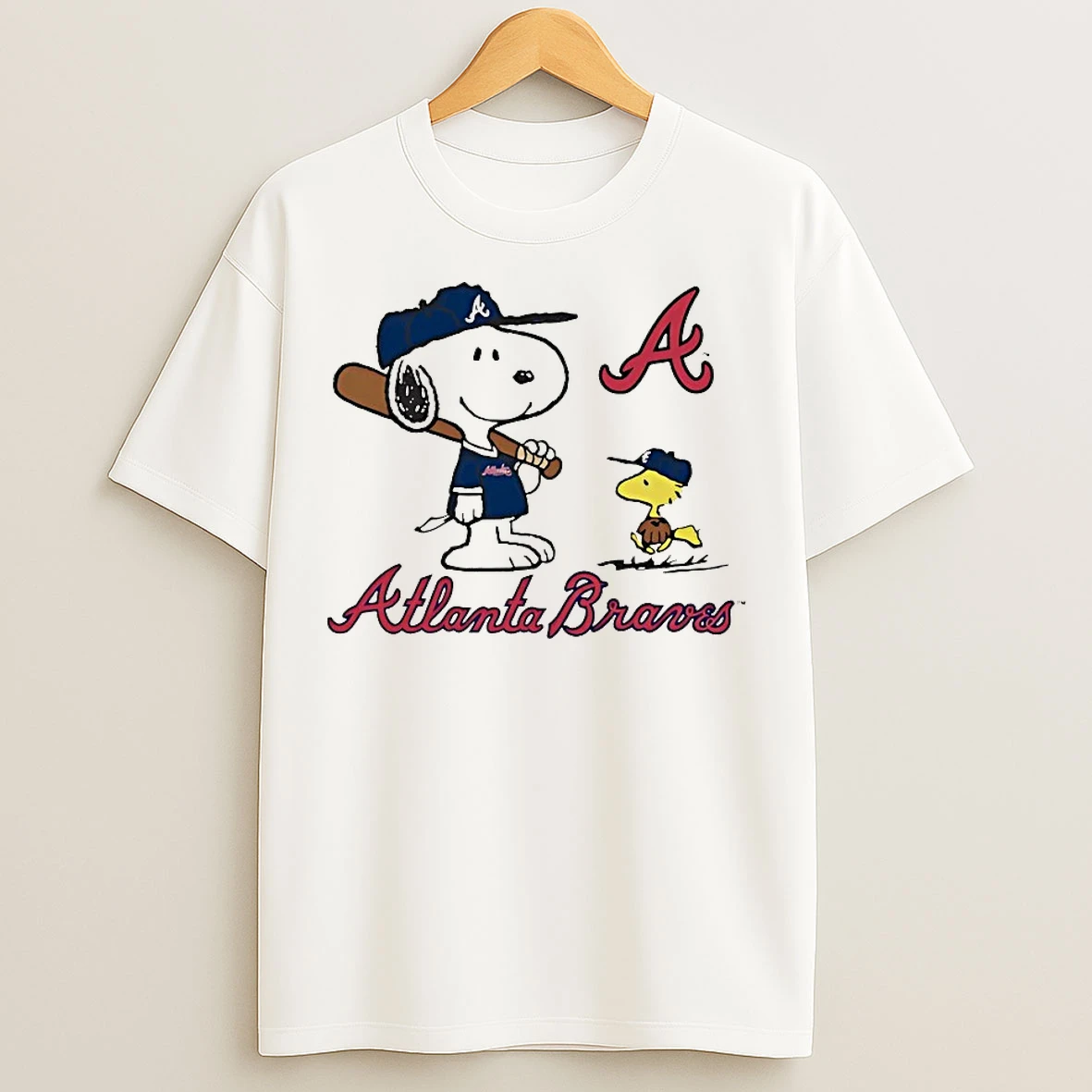 Classic Peanuts Snoopy Woodstock Atlanta Braves T Shirts