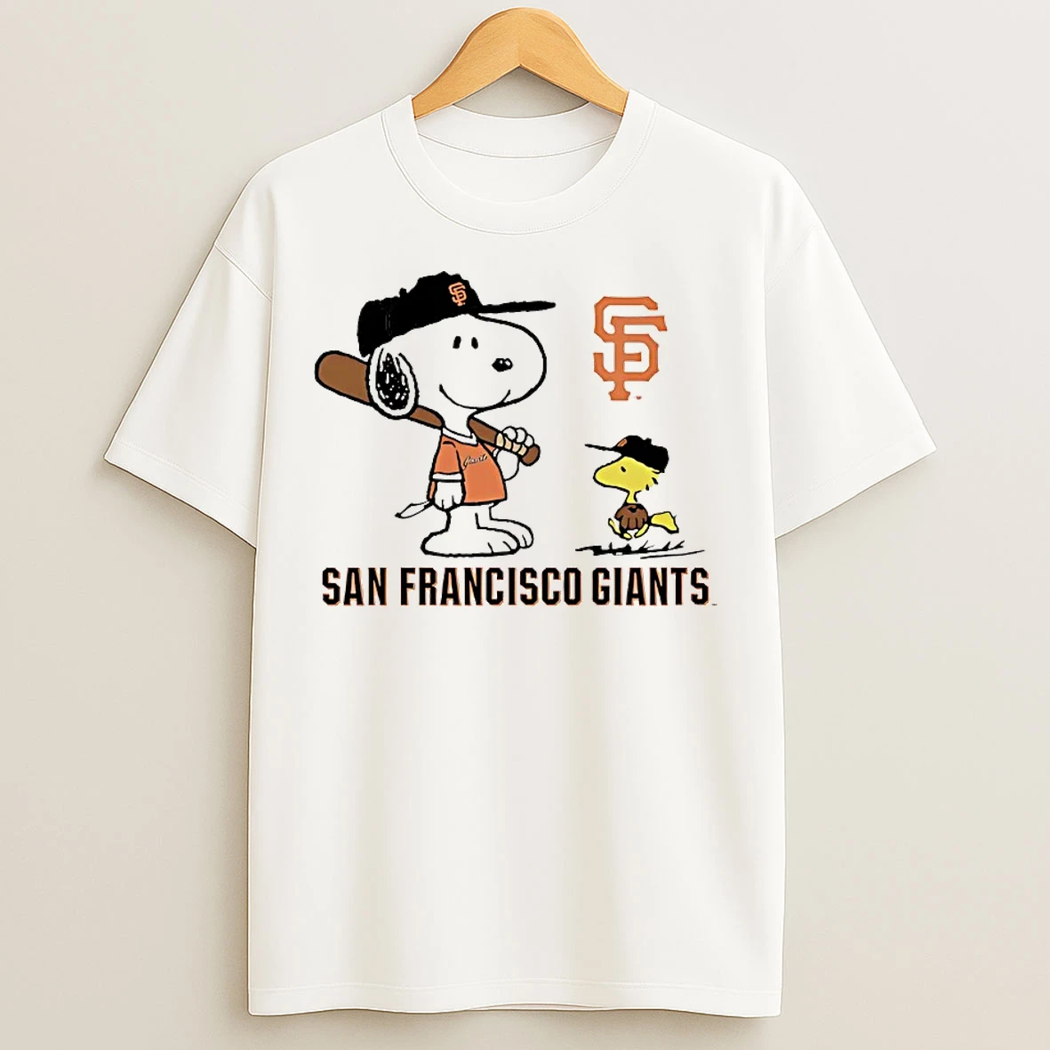 Classic Peanuts Snoopy Woodstock San Francisco Giants T Shirts