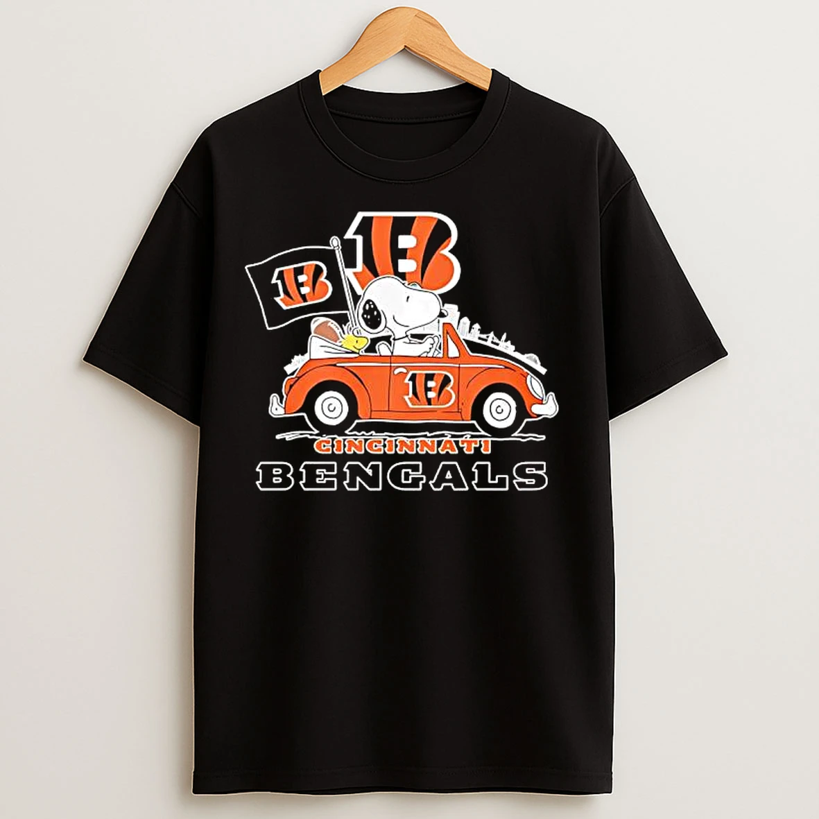 Classic Peanuts X Cincinnati Bengals Welcome To The Pound Driving Car T Shirts