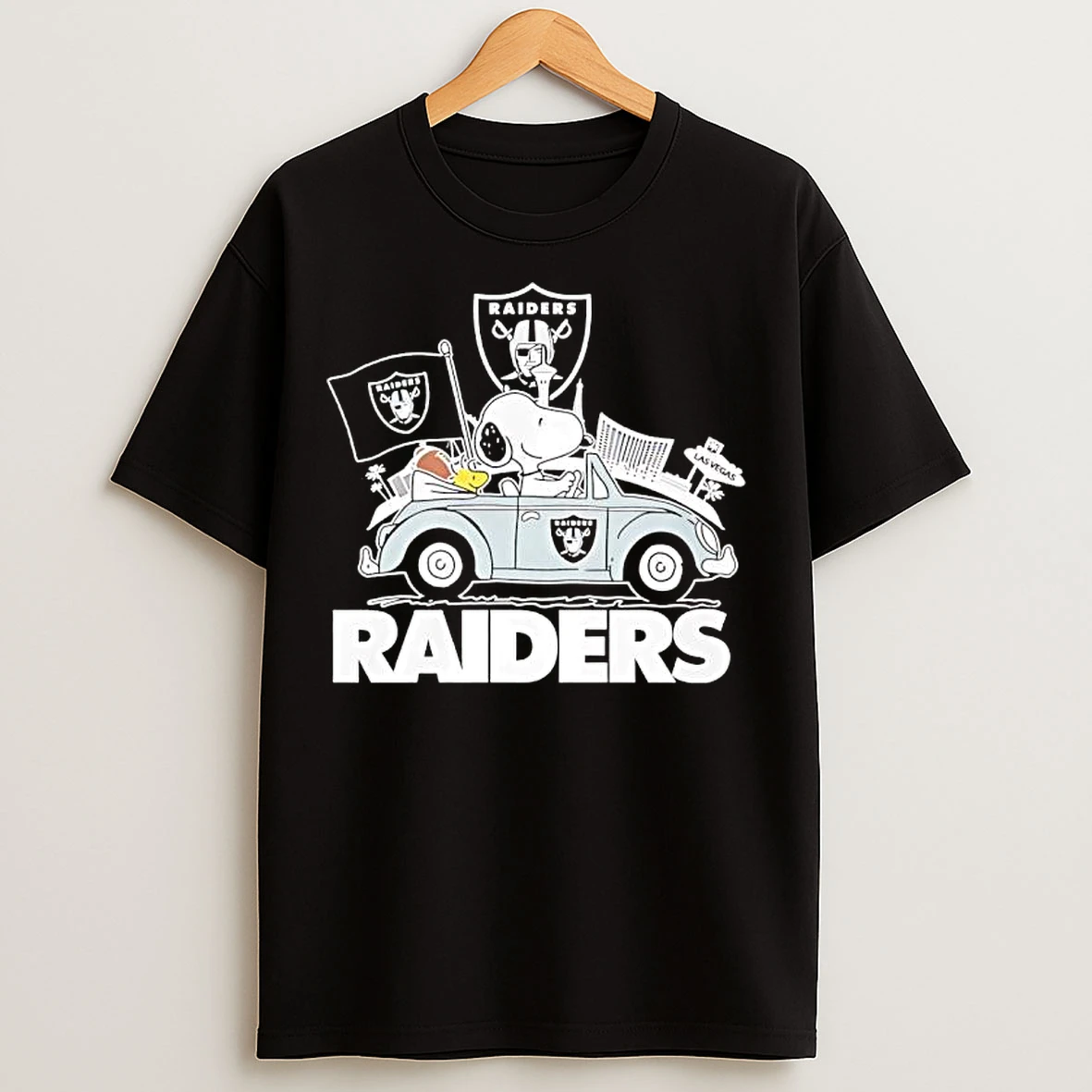 Classic Peanuts X Las Vegas Raiders Welcome To The Pound Driving Car T Shirts
