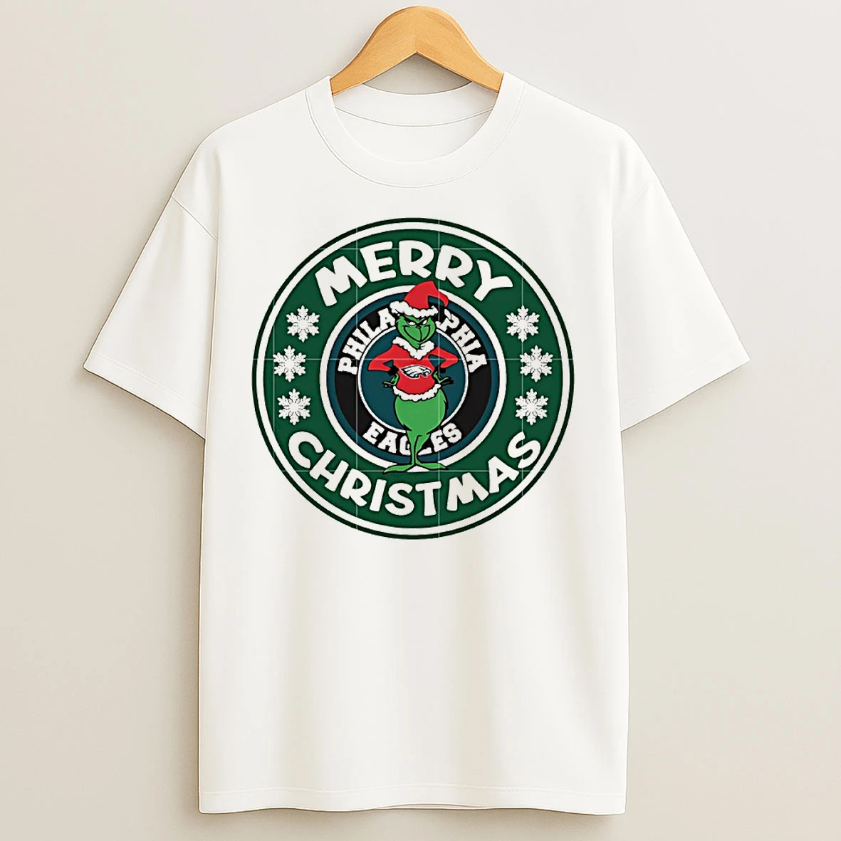 Classic Philadelphia Eagles Grinch Merry Christmas Santa T Shirts