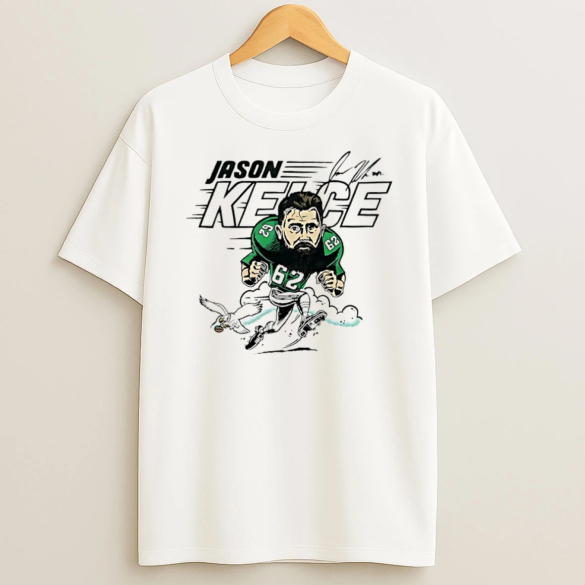 Classic Philadelphia Eagles Jason Kelce Signature Caricature T Shirts