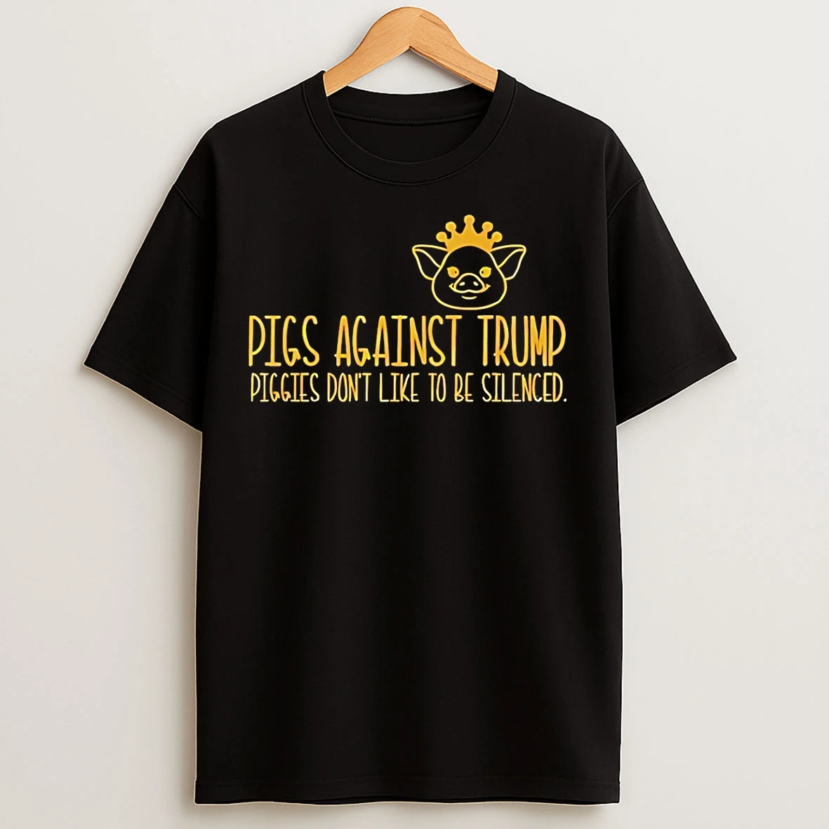 Classic Pigs Against Trump Piggies Dont Like To Be Silenced Quiet Piggy T Shirts