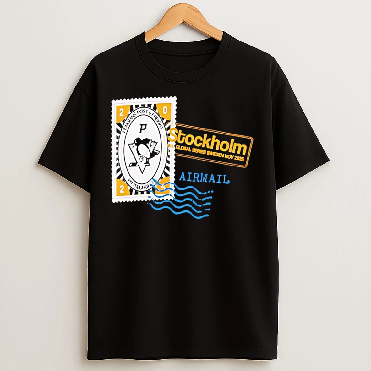 Classic Pittsburgh Penguins 2025 Nhl Global Series Hometown To Stockholm Legacy T Shirts