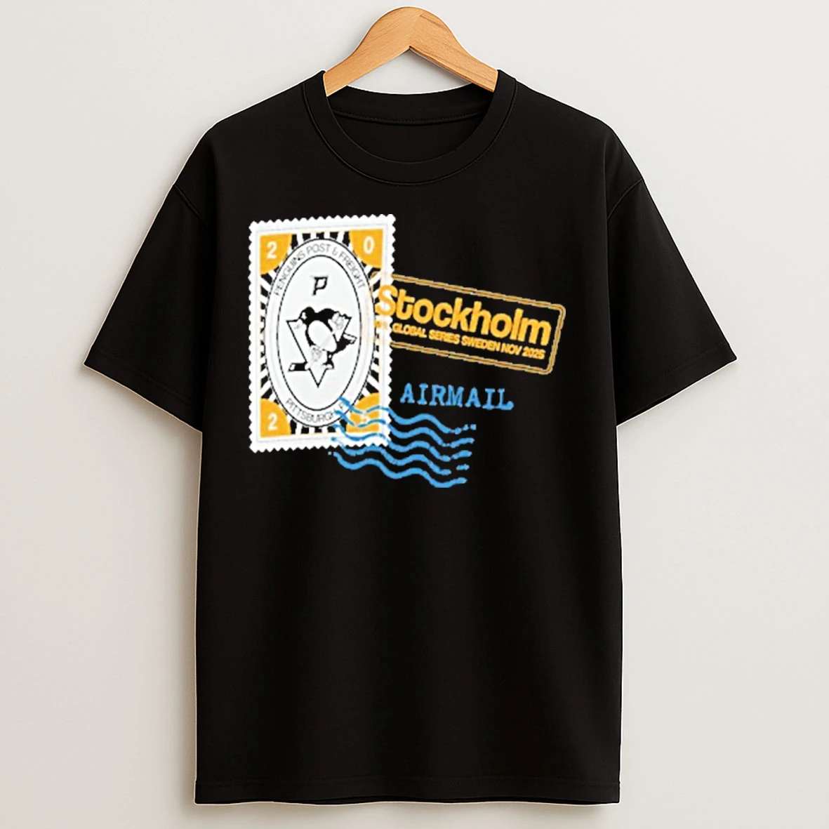 Classic Pittsburgh Penguins 2025 Nhl Global Series Hometown To Stockholm T Shirts