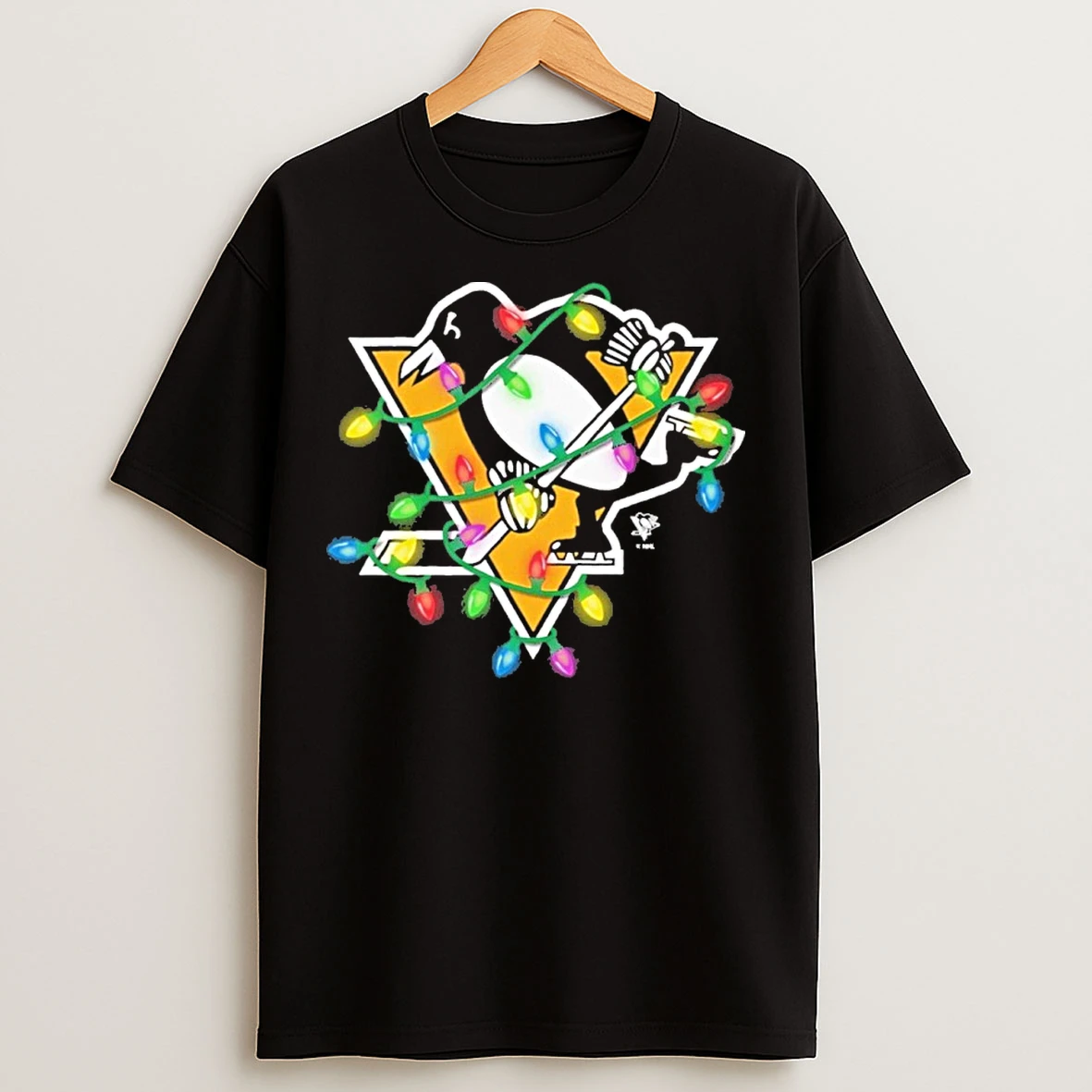 Classic Pittsburgh Penguins Logo Lights Christmas T Shirts