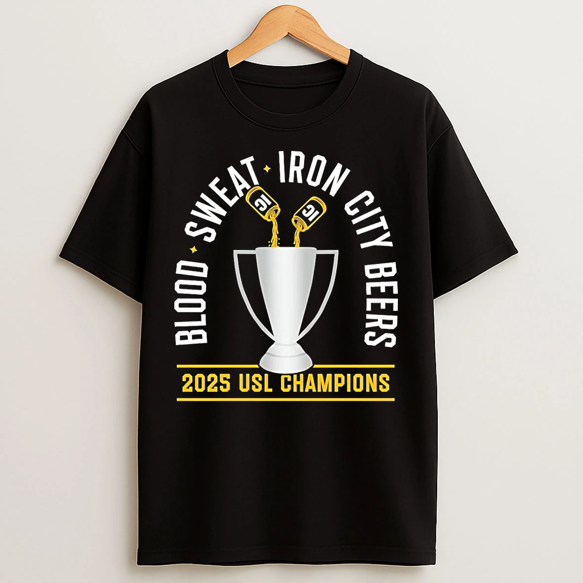 Classic Pittsburgh Riverhounds Blood Sweat Iron City Beers 2025 Usl Champions T Shirts