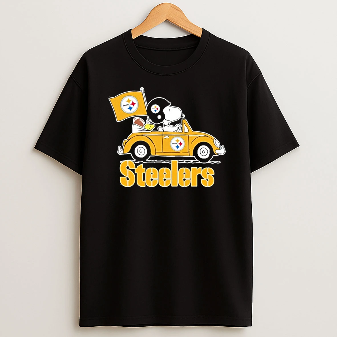 Classic Pittsburgh Steelers Football X Snoopy Drive Car T Shirts