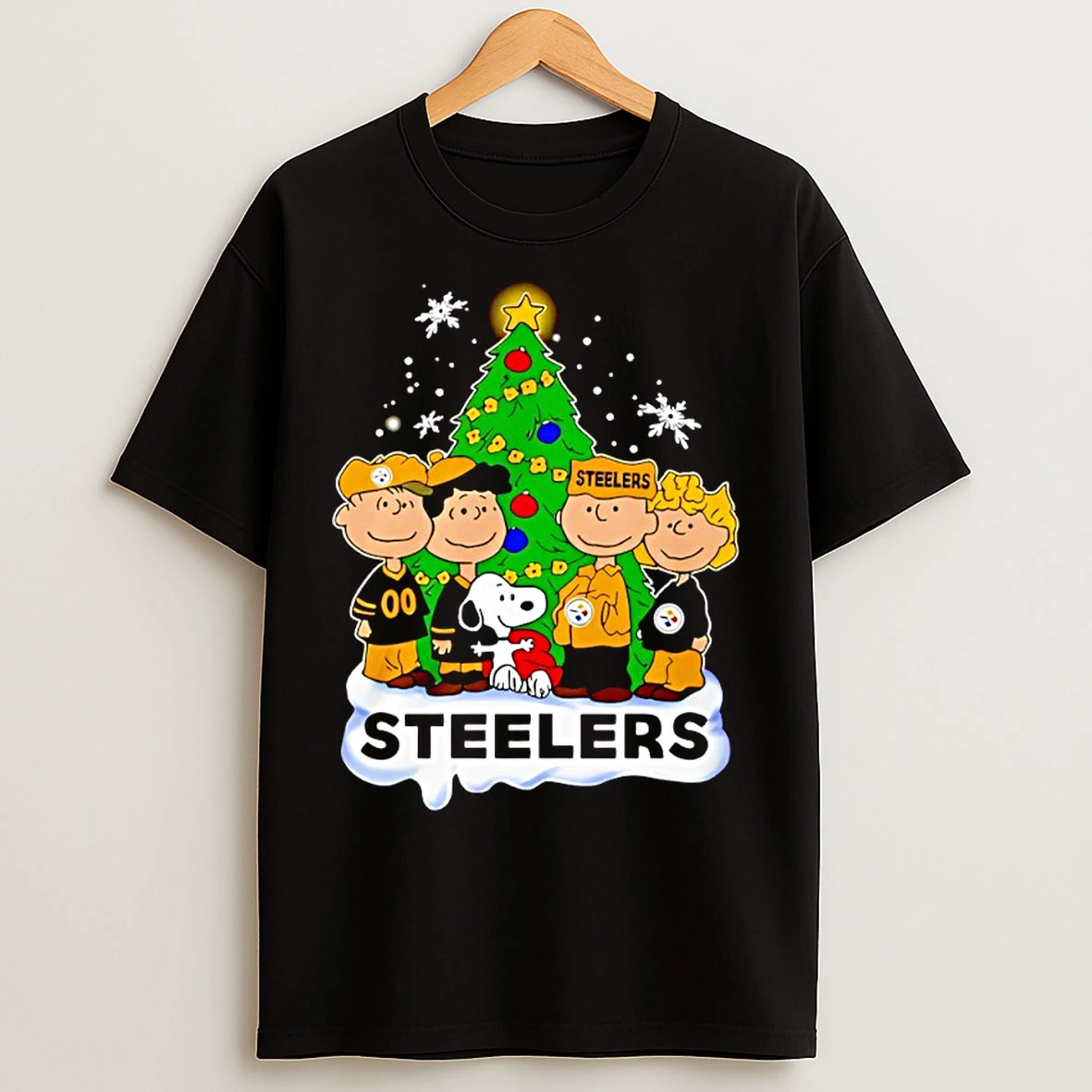 Classic Pittsburgh Steelers Snoopy Peanuts Christmas T Shirts