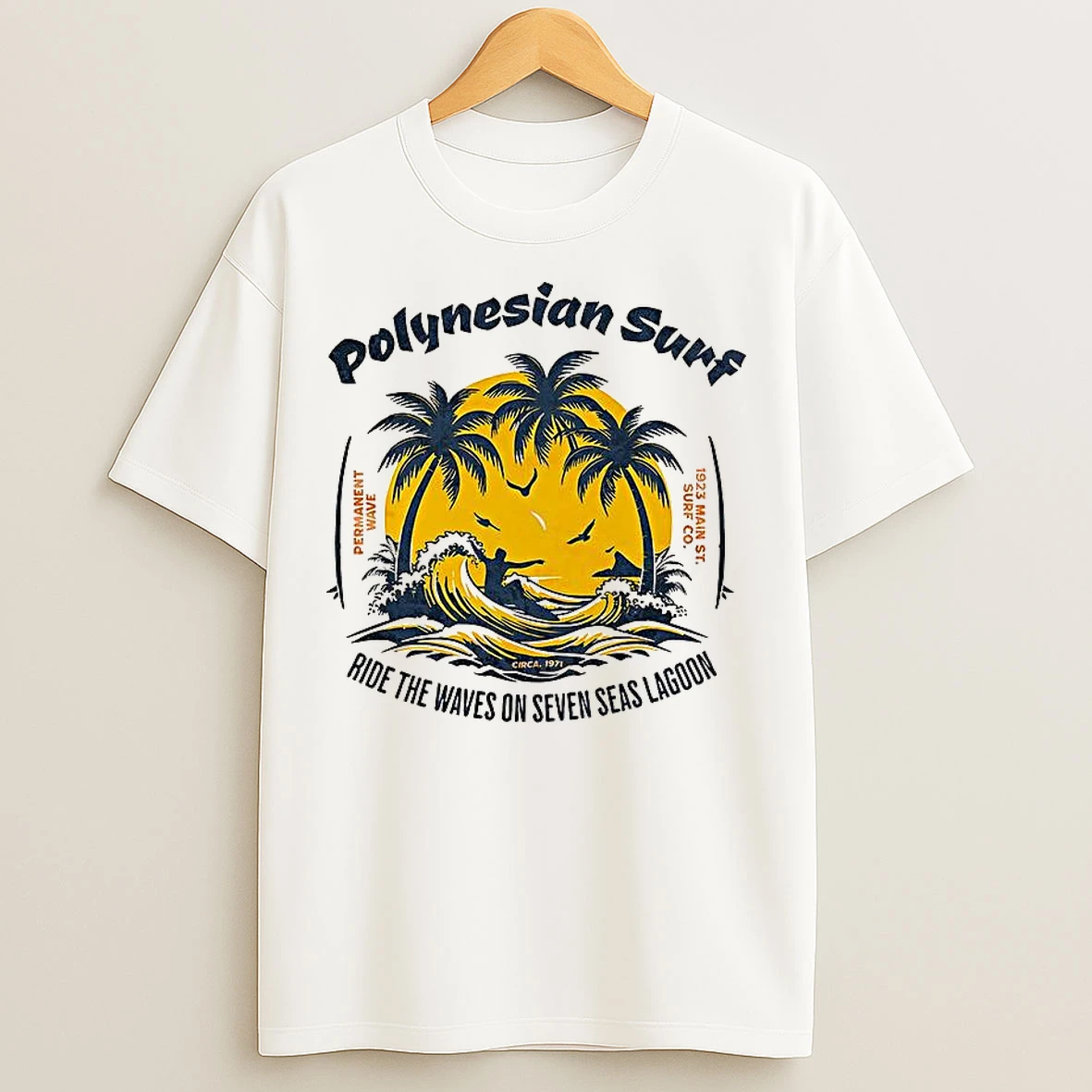 Classic Polynesian Surf Permanent Wave T Shirts