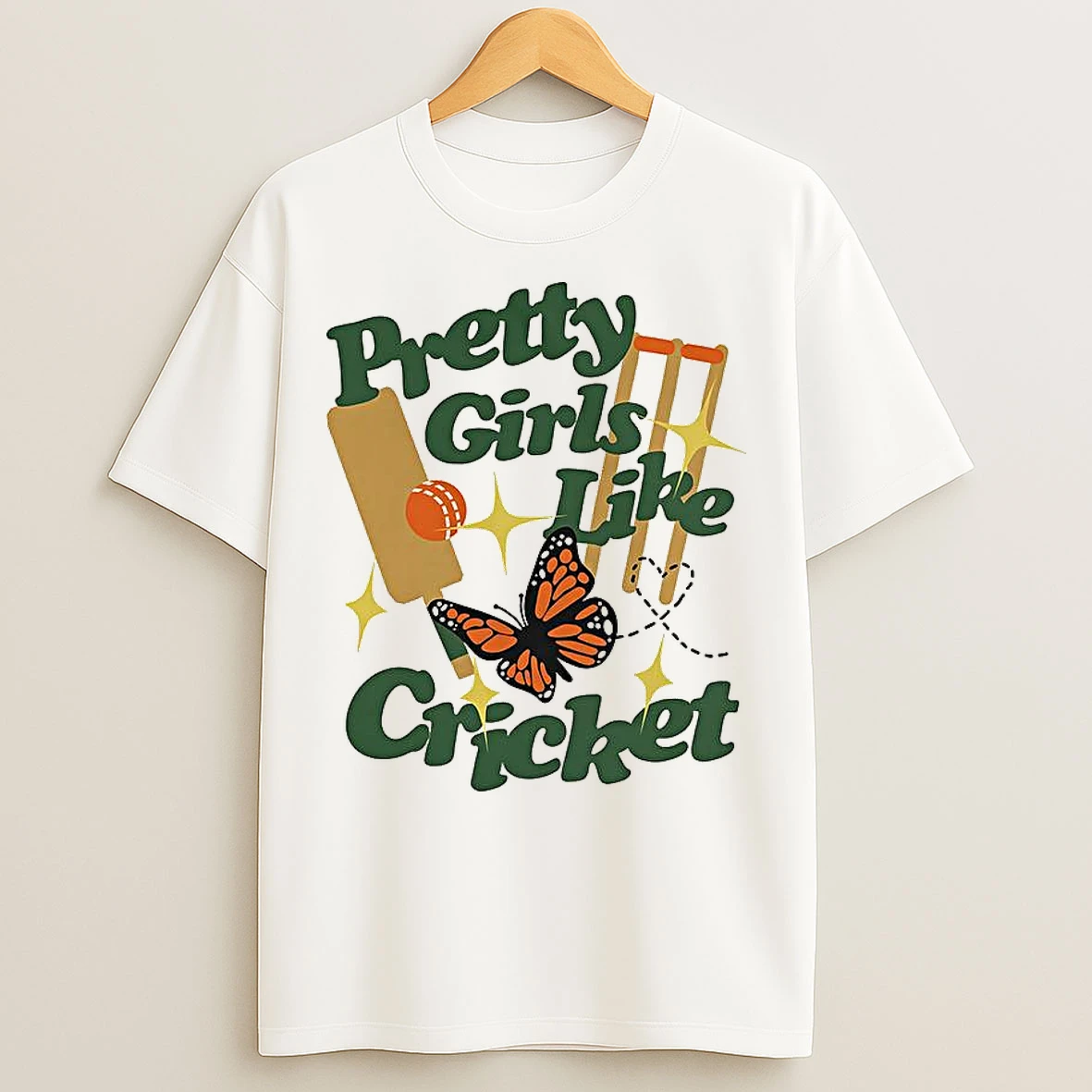 Classic Pretty Girls Like Cricket Butterfly T Shirts