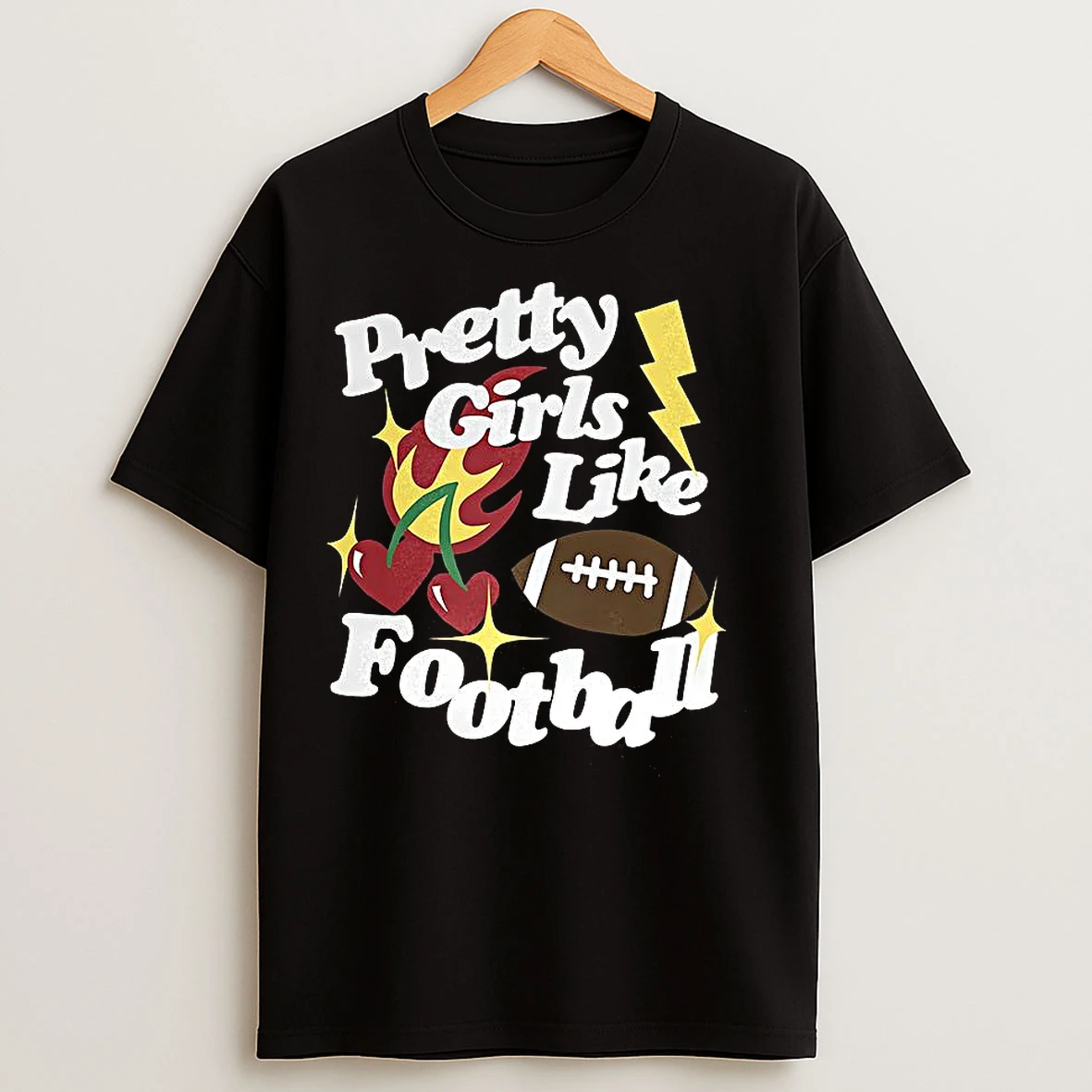 Classic Pretty Girls Like Football Sport Lover T Shirts