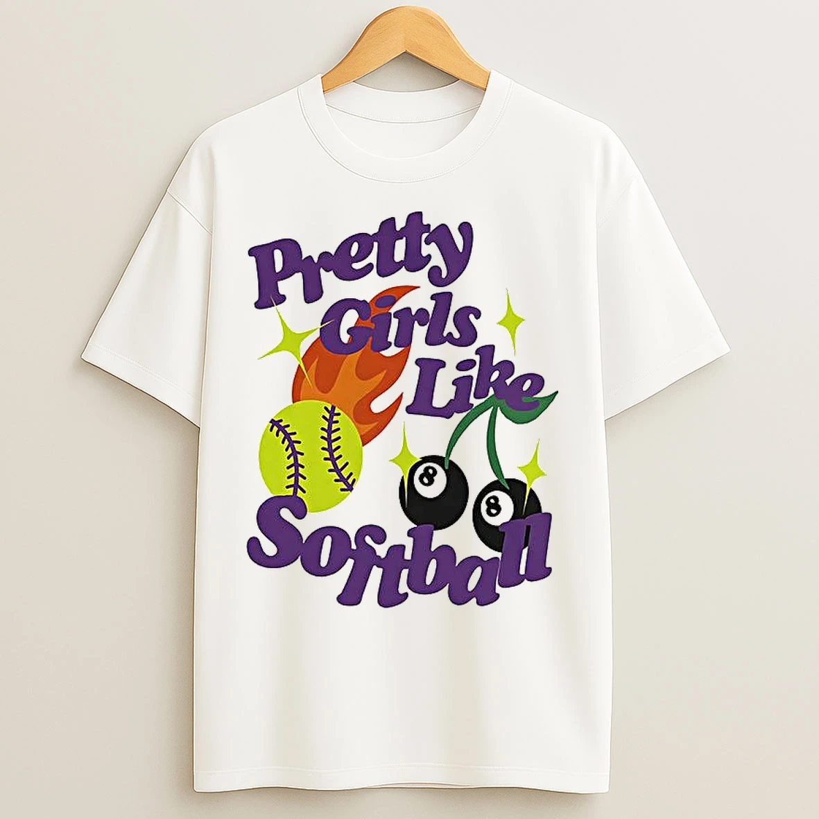 Classic Pretty Girls Like Softball Tennis T Shirts