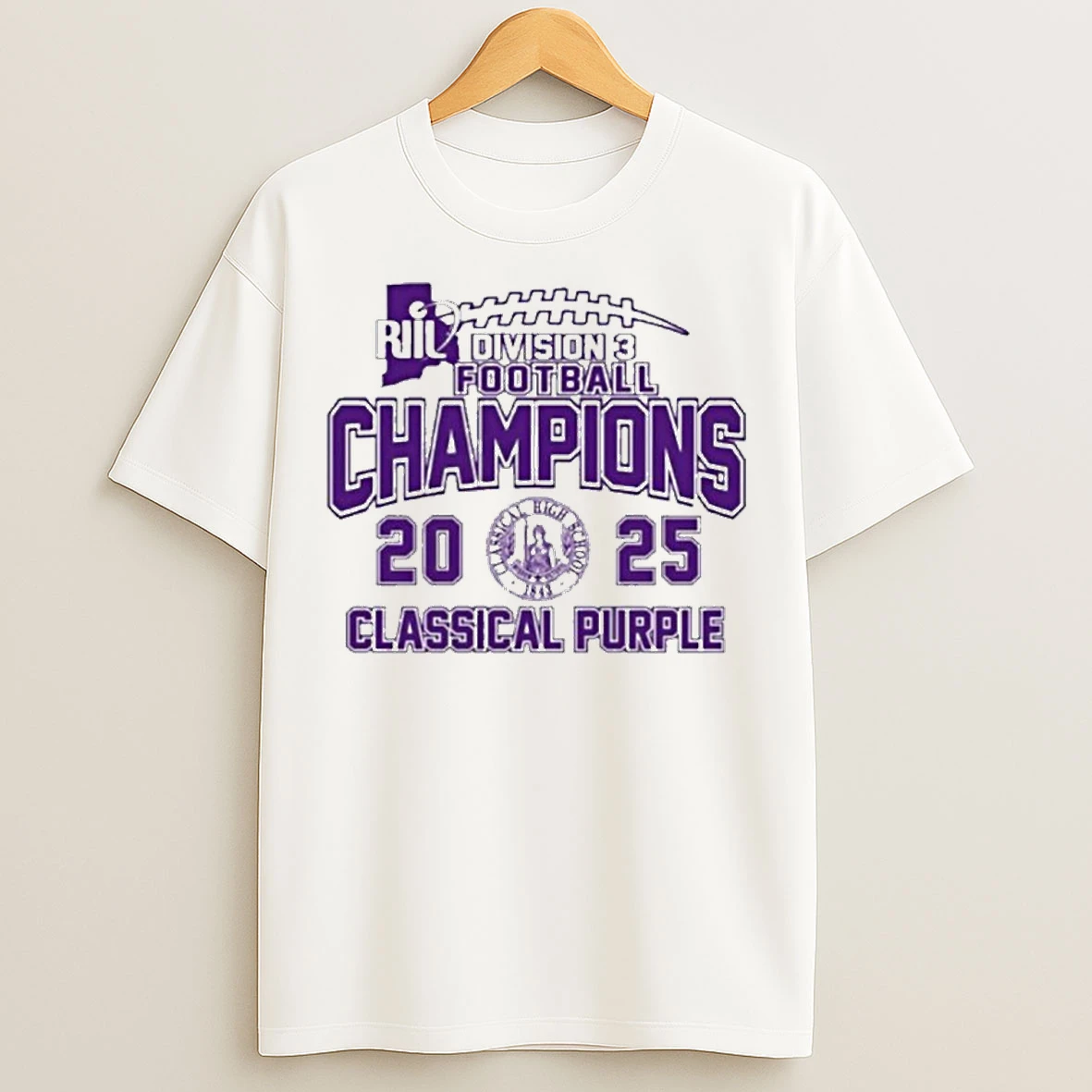Classic Purple 2025 Riil Division 3 Football Champions Ornaments T Shirts