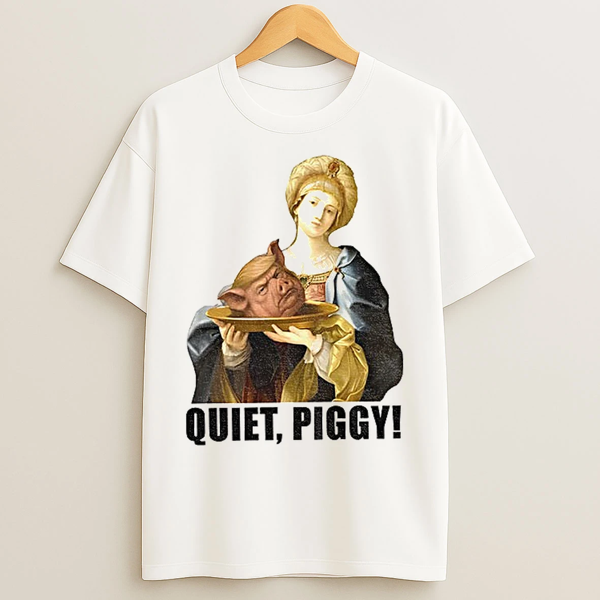 Classic Quiet Piggy Anti Trump Feminist Trump Pig Head Retro T Shirts