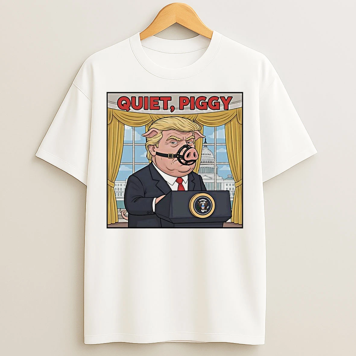 Classic Quiet Piggy Anti Trump Sticker 25 T Shirts
