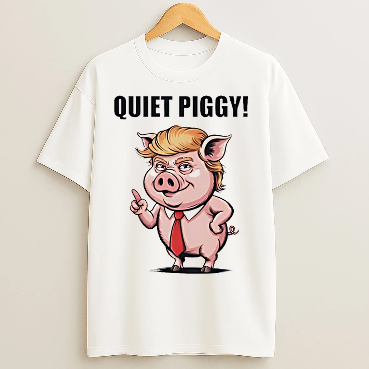 Classic Quiet Piggy Fun Trump Pig T Shirts