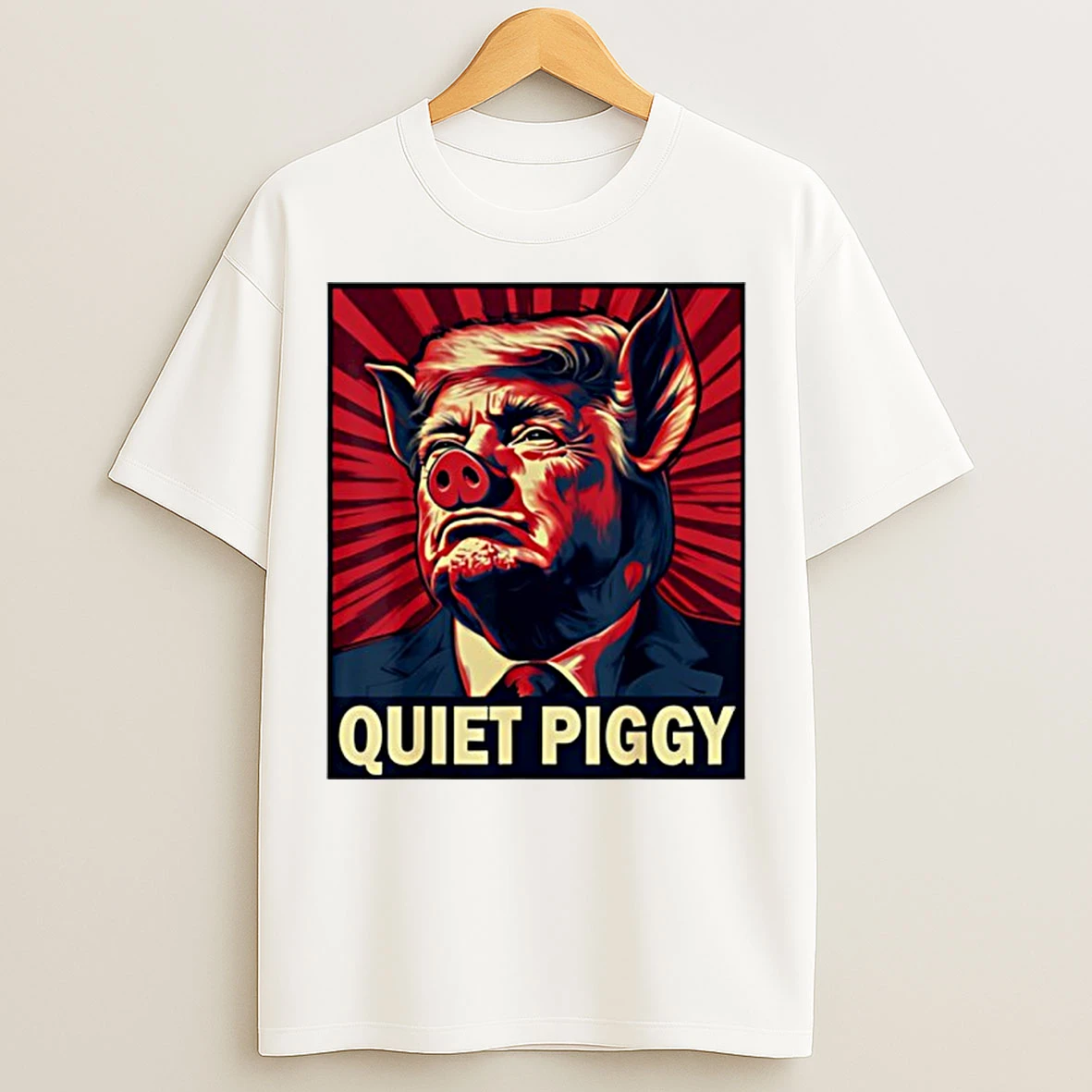 Classic Quiet Piggy Funny Trump Meme T Shirts