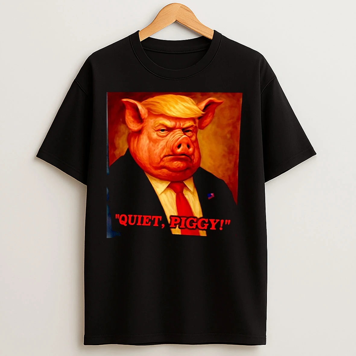 Classic Quiet Piggy Portrait Trump X Pig Meme Christmas T Shirts