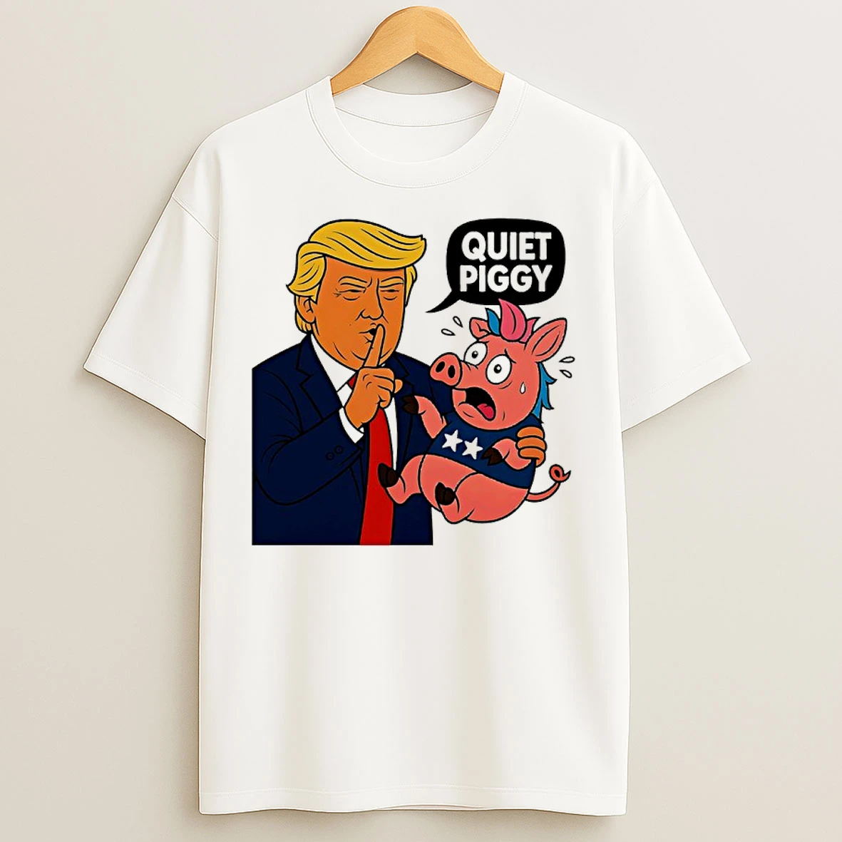 Classic Quiet Piggy President Donald Trump Maga T Shirts