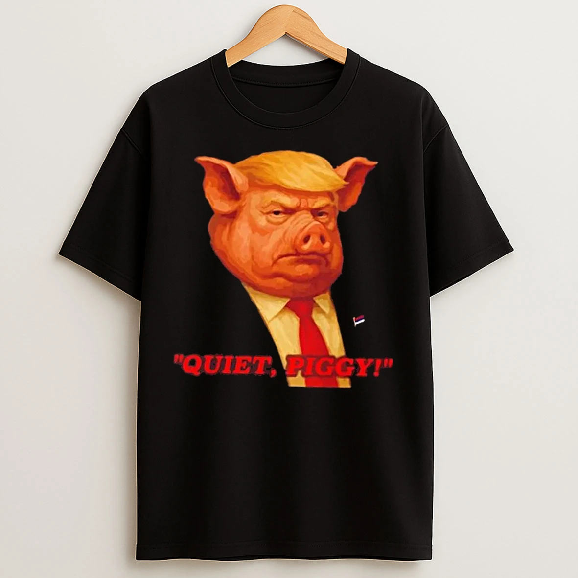 Classic Quiet Piggy Trump Hair Funny T Shirts