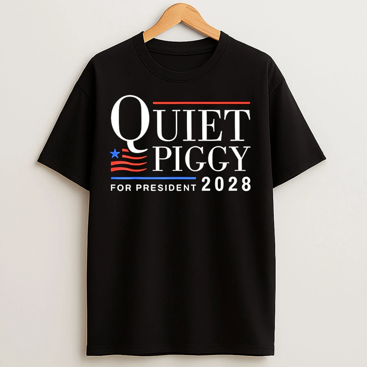 Classic Quiet Piggy For President 2028 Trump Christmas T Shirts