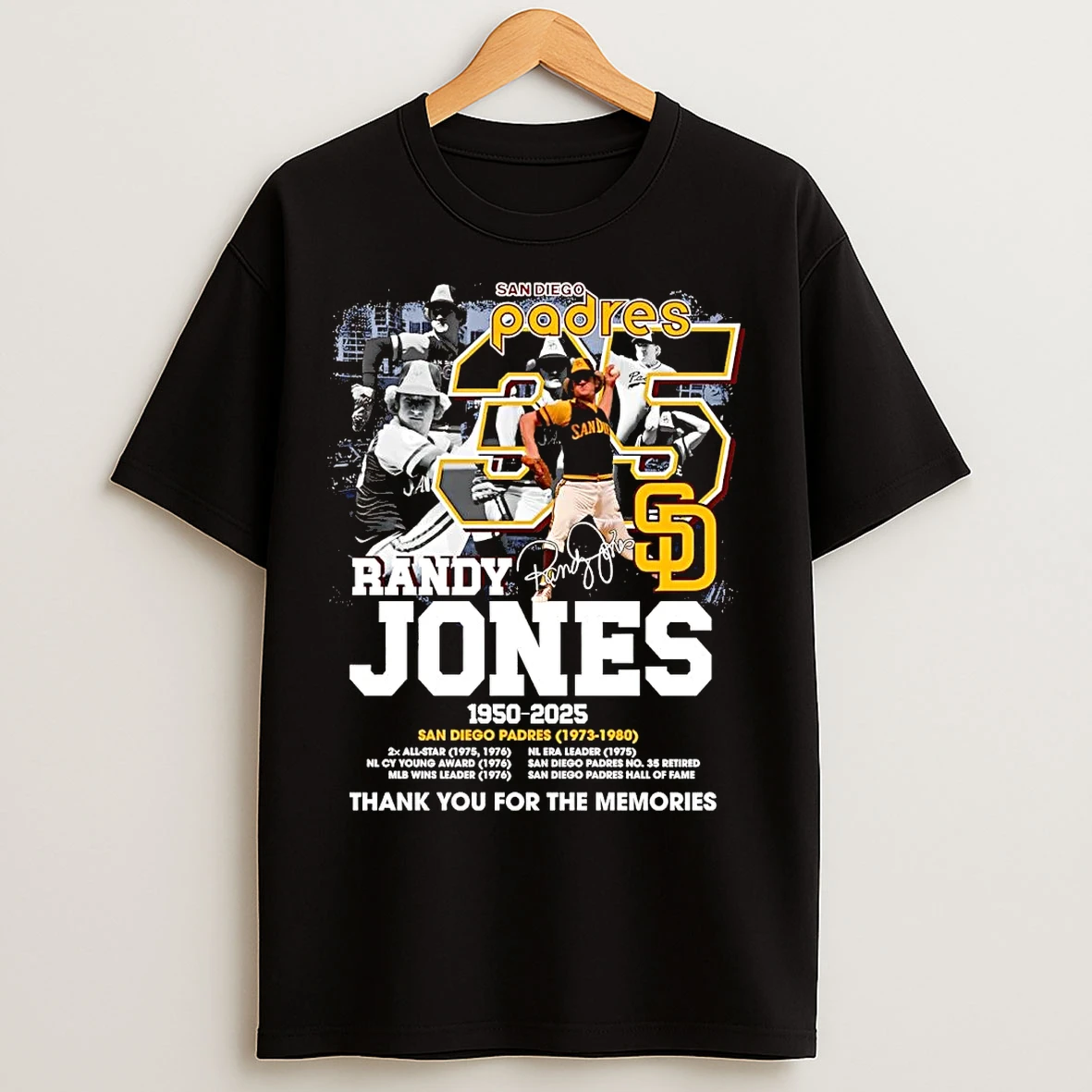 Classic Randy Jones 1950 2025 Sf Padres Thank You For The Memories T Shirts