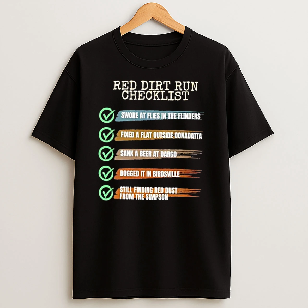 Classic Red Dirt Run Checklist T Shirts