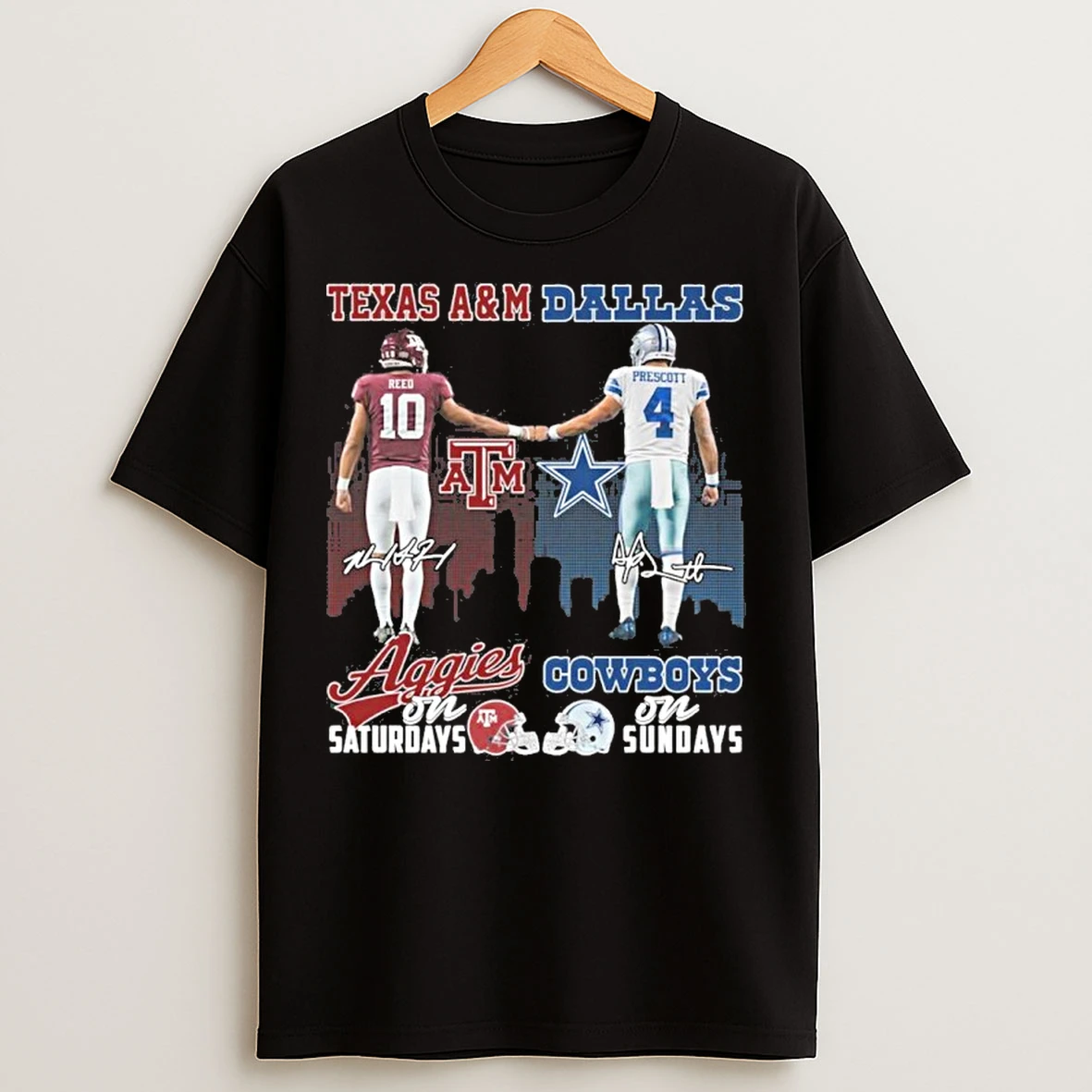 Classic Reed Texas Am On Saturdays And Prescott Cowboys On Sundays T Shirts