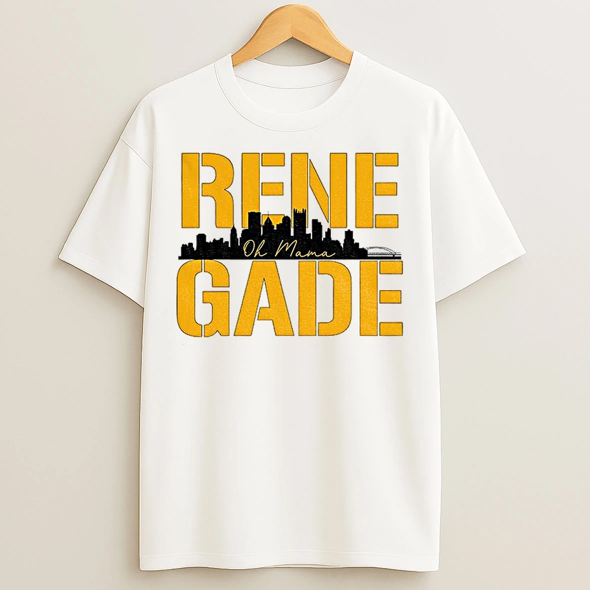 Classic Rene Gade Oh Mama Aaron Rodgers Pittsburgh Steelers Football City Skyline Nfl T Shirts