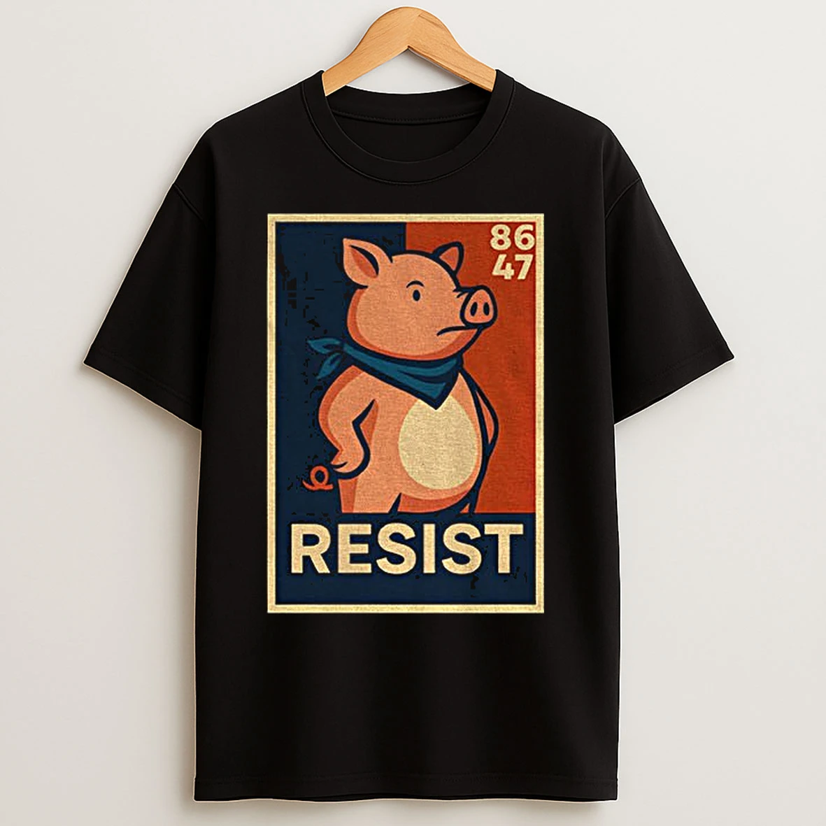 Classic Resist Quiet Piggy Funny Trump 86 47 T Shirts