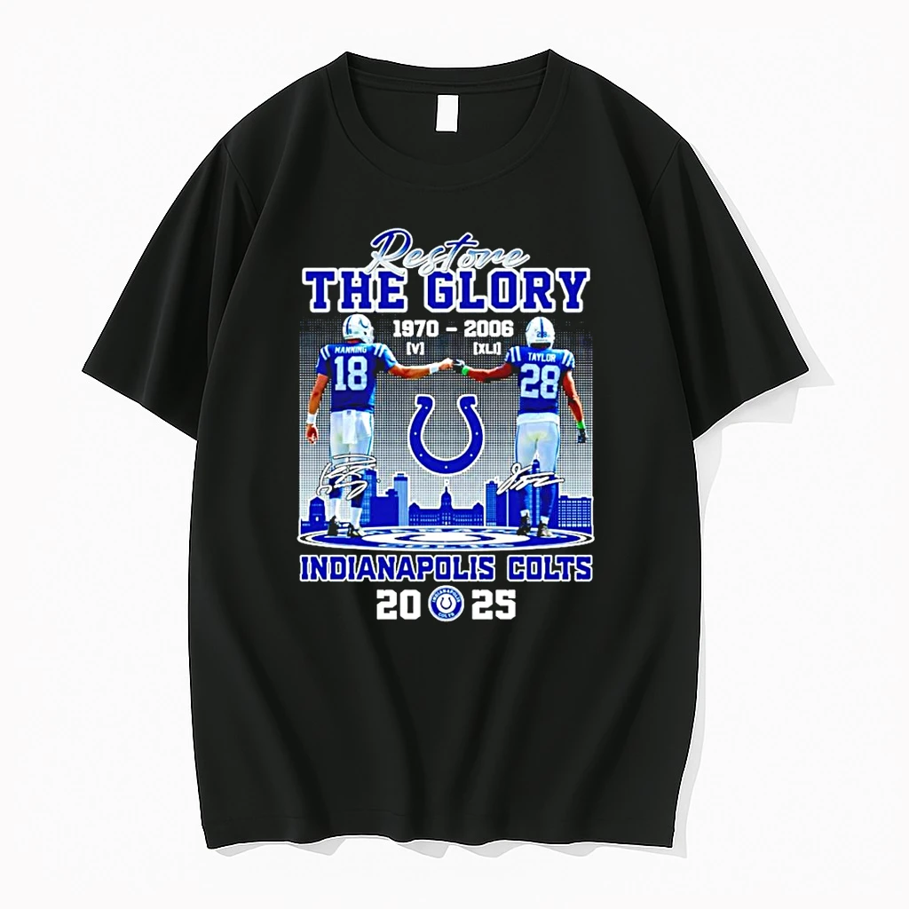 Classic Restone The Glory Manning And Taylor 1970 2006 Indianapolis Colts 2025 City Skyline T Shirts