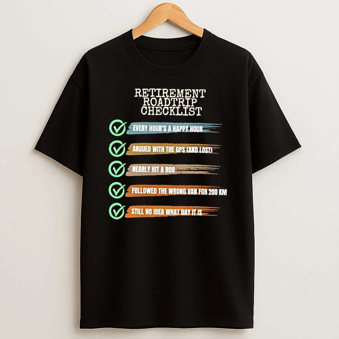 Classic Retirement Roadtrip Checklist T Shirts