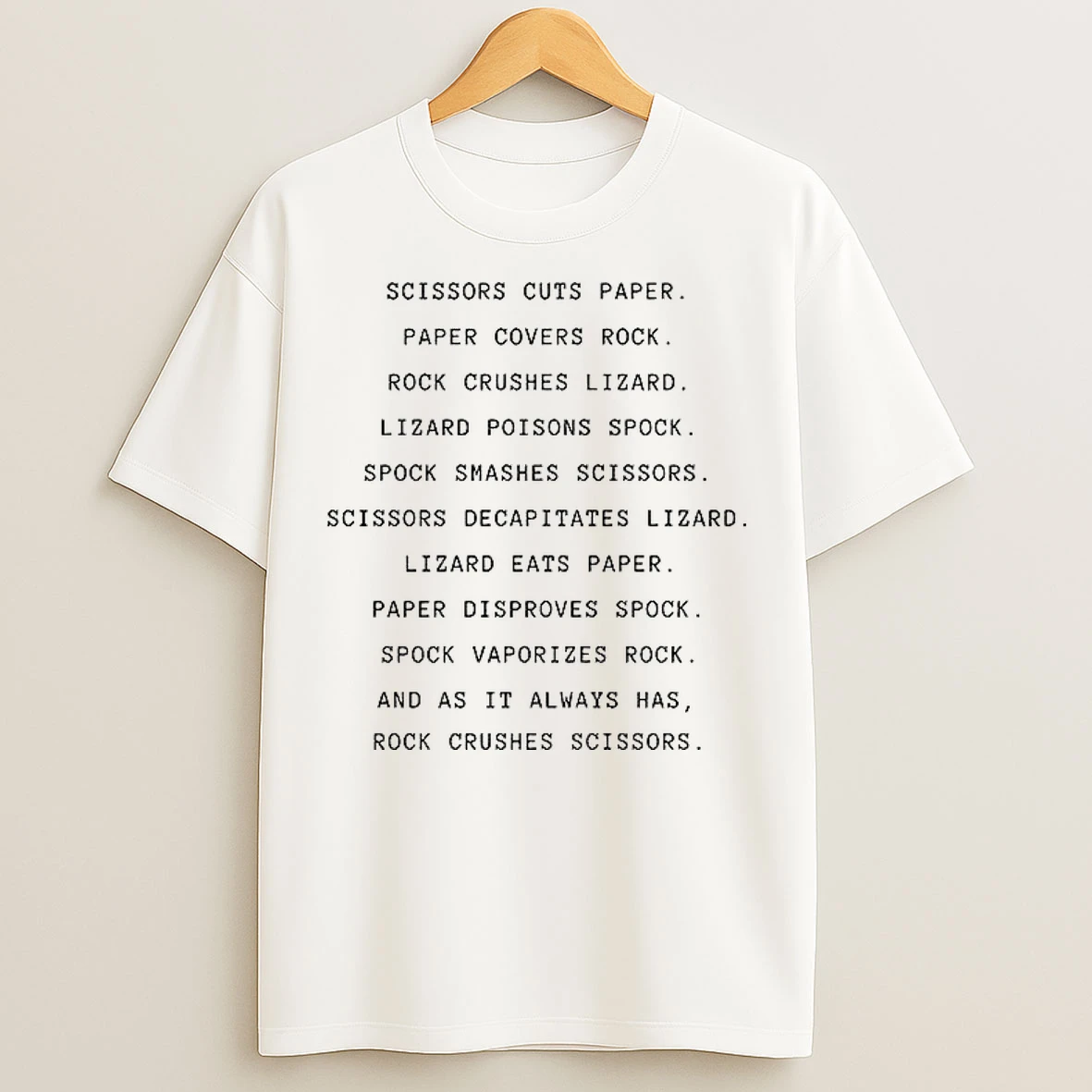 Classic Rock Paper Scissors Lizard Spok Big Bang Theory T Shirts