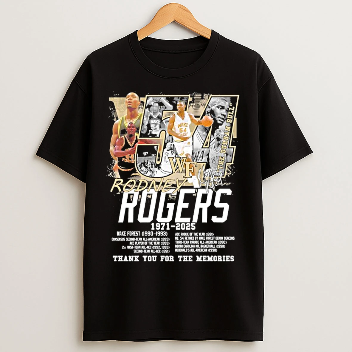 Classic Rodney Rogers Wake Forest 1971 2025 Thank You For The Memories T Shirts