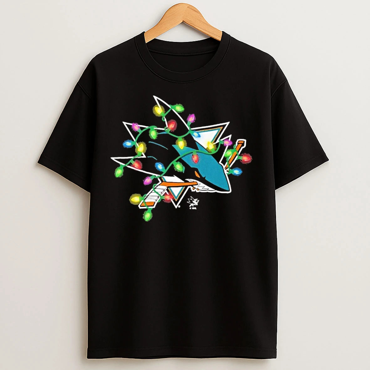 Classic San Jose Sharks Logo Lights Christmas T Shirts