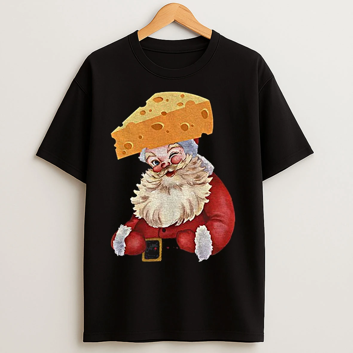 Classic Santa Cheese Head Green Bay Packers Christmas T Shirts
