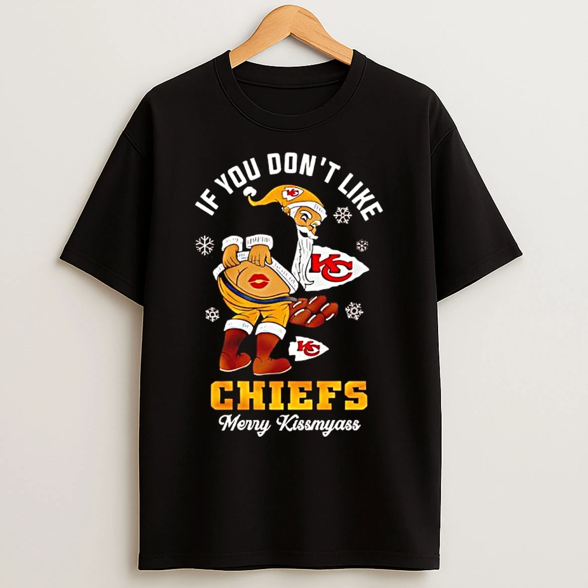 Classic Santa Claus If You Dont Like Kansas City Chiefs Merry Kissmyass T Shirts