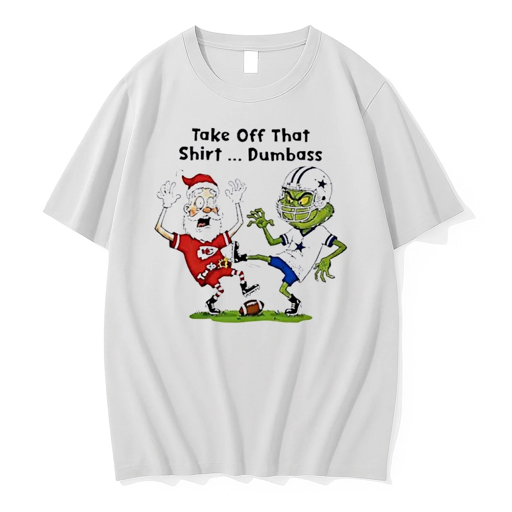 Classic Santa Claus Kansas City Chiefs X Grinch Dallas Cowboys Take Off That Dumbass T Shirts