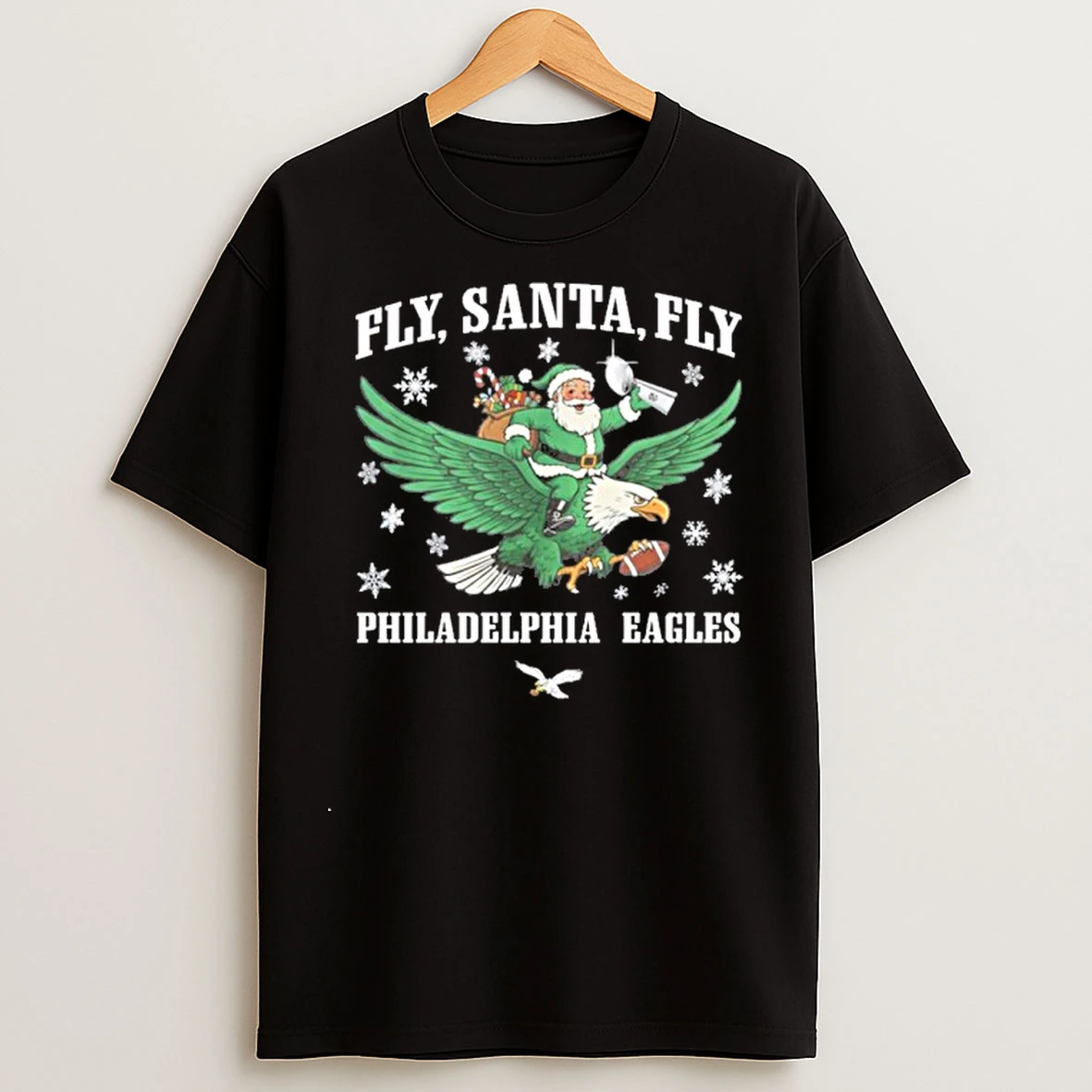 Classic Santa Claus Philadelphia Eagles Fly Santa Fly Christmas T Shirts